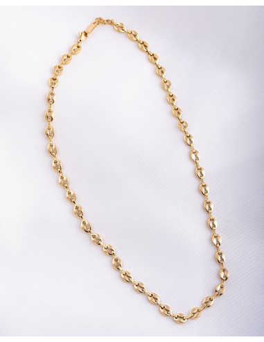 STAINLESS STEEL DOUBLE COIN NECKLACE IN GOLD.