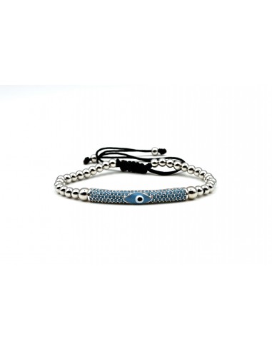 TIRQUOISE BIG EYEBAR BRACELET SILVER