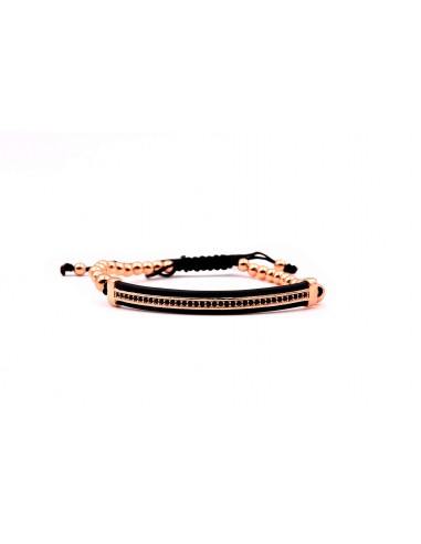 BLACK BAR BRACELET ROSE GOLD