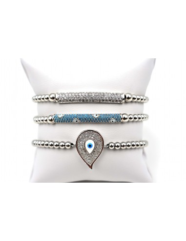 CRYSTAL BAR, TIRQUOISE EYEBAR, EYE BRACELET IN SILVER