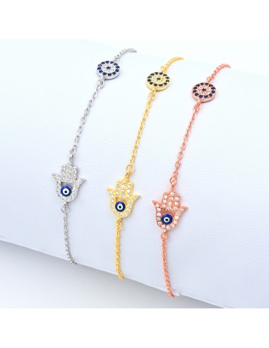 HAND OF LUCK CHAIN BRACELET SILVER 925 SILVER/GOLD/ROSE GOLD