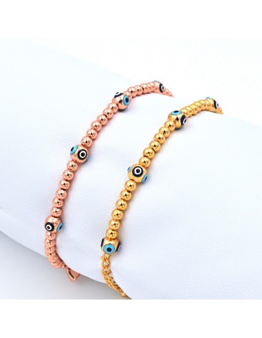 MULTI EVIL EYE BRACELET SILVER 925- ROSE GOLD & GOLD