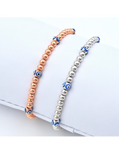 MULTI EVIL EYE BRACELET SILVER 925- ROSE GOLD & SILVER