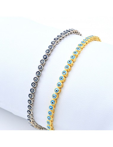 MULTI EVIL EYE BRACELET SILVER 925- GOLD & SILVER