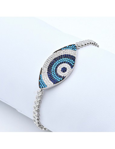 GLAM EVIL EYE CHARM BRACELET SILVER 925 SILVER