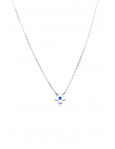STERLING SILVER 925 CRYSTAL CROSS PENDANT NECKLACE.