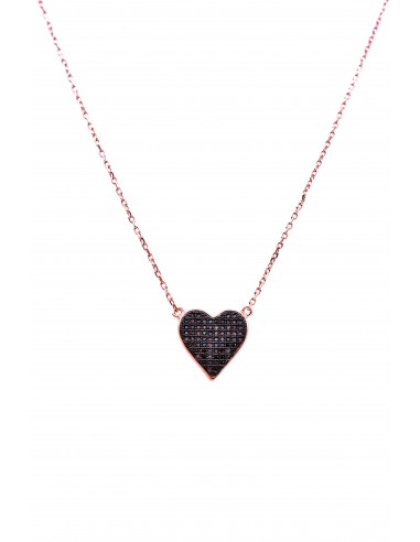 STERLING SILVER 925 TURQUOISE HEART LOVE NECKLACE.ROSE GOLD
