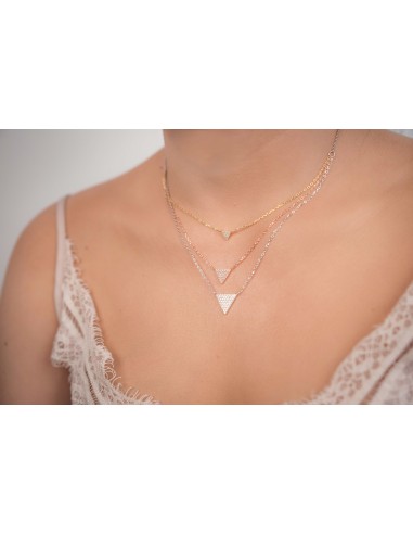 STERLING SILVER 925 MULTI COLOUR TRIANGLE NECKLACE.ROSE GOLD/SILVER/GOLD