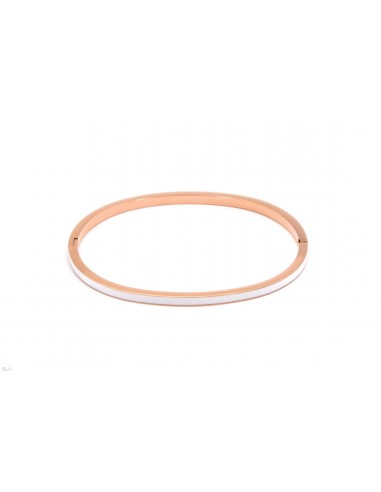 WHITE ENAMEL CUFF ROSE GOLD