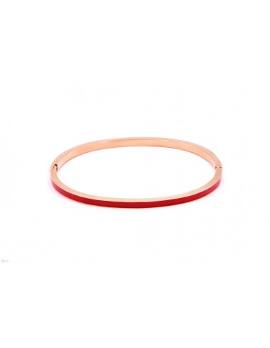 RED ENAMEL CUFF ROSE GOLD