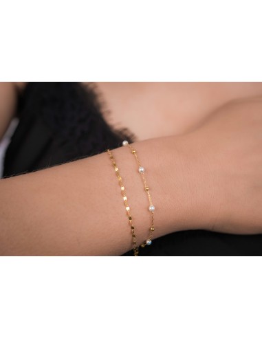 DOUBLE WHITE PEARL BRACELET SILVER 925- GOLD