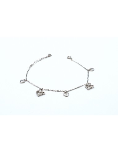 LOVE HEARTS HANGING BRACELET SILVER 925- SILVER