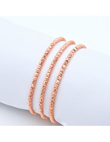 SHINY BALL BANGLE BRACELET SILVER 925- ROSE GOLD.