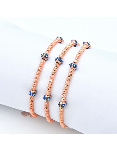 EVIL EYE SHINY BALL BANGLE BRACELET SILVER 925- ROSE GOLD.