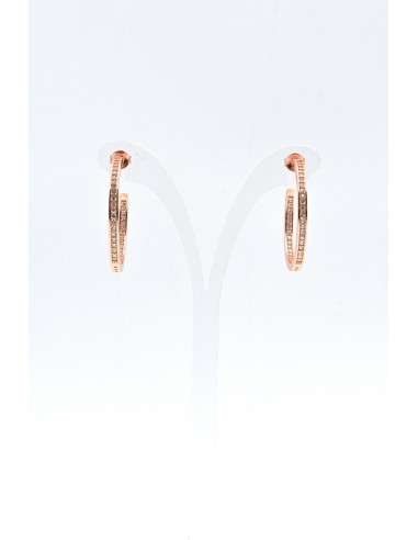 SHINY HOOPS EARRINGS SILVER 925-ROSE GOLD.