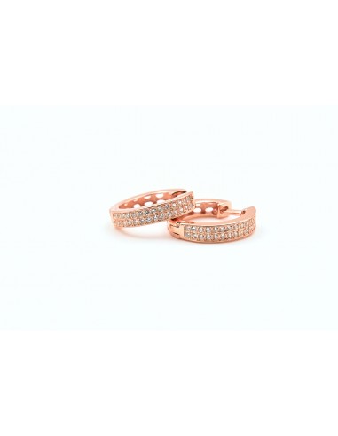 SMALL SHINY HOOPS EARRINGS SILVER 925- ROSE GOLD PLATED.