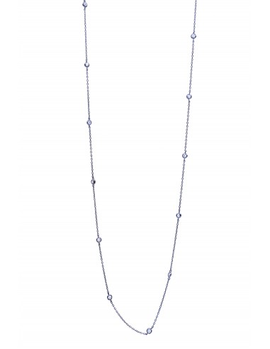 STERLING SILVER 925 LONG ZIRCON NECKLACE.BLACK