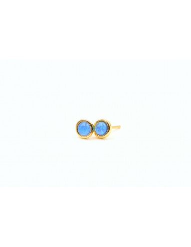 GOLD PLATED BLUE OPAL EARRINGS SILVER 925.GOLD
