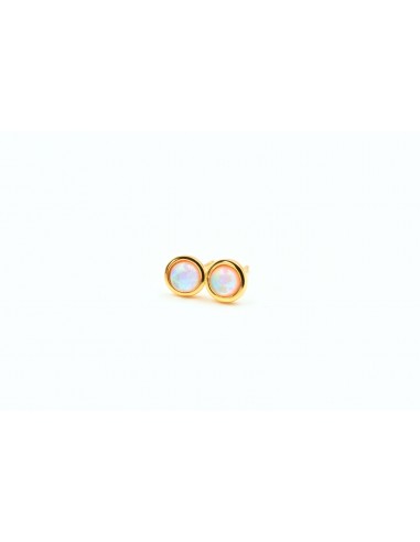 GOLD PLATED WHITE OPAL EARRINGS SILVER 925.GOLD