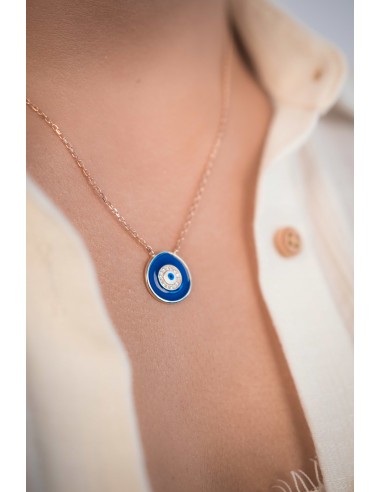 STERLING SILVER 925 EVIL EYE NECKLACE.ROSE GOLD