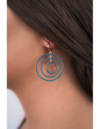 TURQUOISE ROUND EARRINGS SILVER 925- ROSE GOLD.