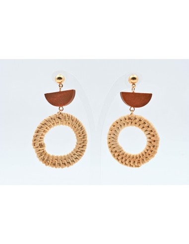 STAINLESS STEEL  BASE  STRAW EARRINGS .