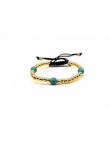 TURQUOISE  BALLS BRACELET GOLD