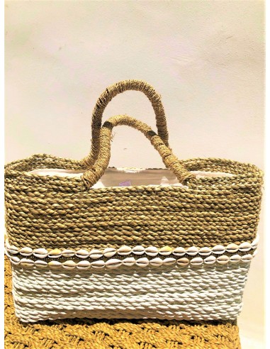 NATURAL STRAW BOHO BEACH BAG WITH SHELLS