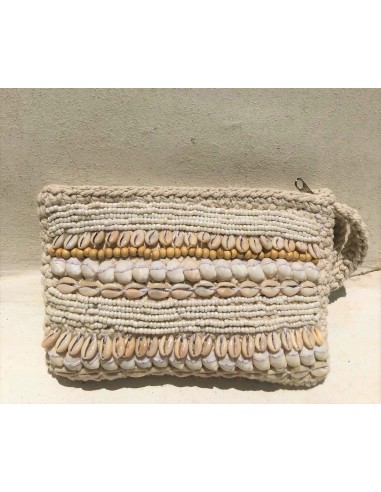 HANDMADE CROCHET WHITE  BOHO BAG WITH SHELLS