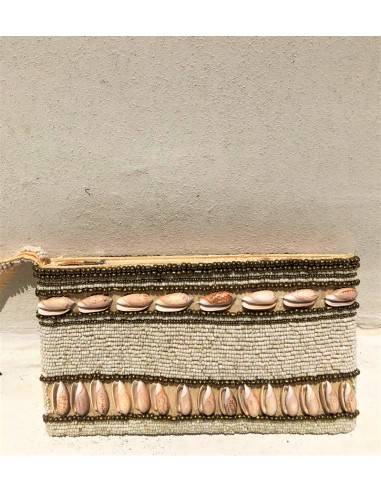 HANDMADE  BIG BEADED BAG WITH SHELLS