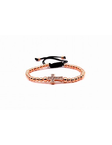 WHITE CROSS  BRACELET ROSE GOLD