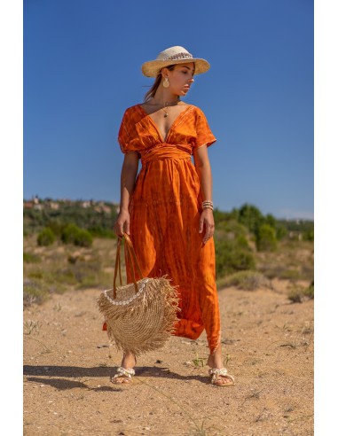 ISABELLA  SUNSET ORANGE POLYMORPHIC DRESS