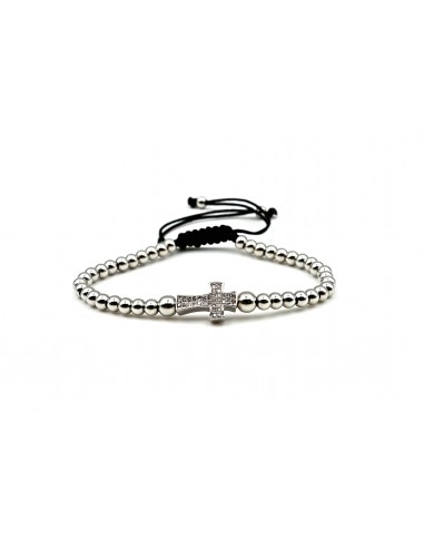 WHITE CROSS  BRACELET SILVER