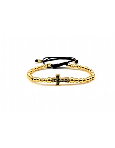 BLACK CROSS  BRACELET GOLD