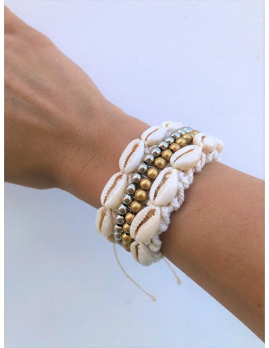 HANDMADE CROSHET SHELL GOLD BRACELET