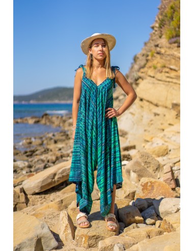 SAVANNAH TIE DYE EMERALD BOHEMIAN JUMPSUIT