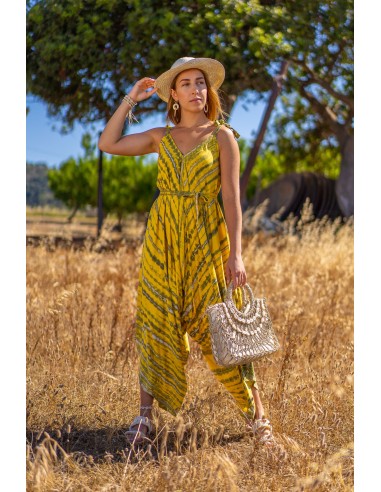 SAVANNAH TIE DYE YELLOW BOHEMIAN JUMPSUIT