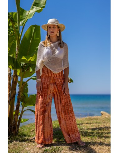 SELINA DEEP ORANGE TROUSER IN TIE DYE