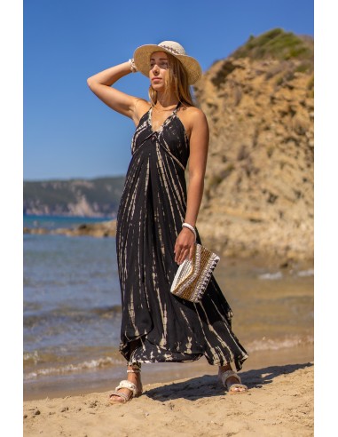 AERIN BLACK TIE DYE BACKLESS DRESS