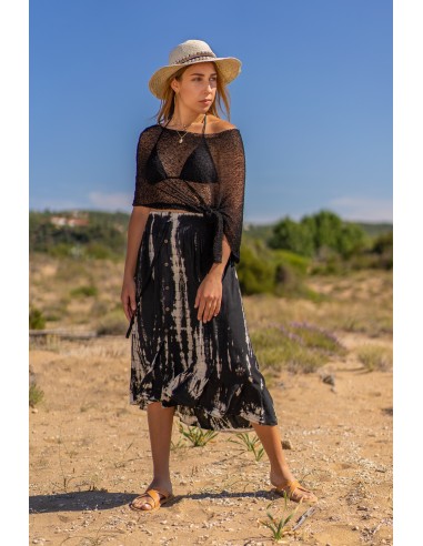 ETHEREAL BLACK TIE DYE SKIRT