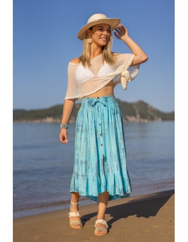 ETHEREAL LIGHT BLUE TIE DYE SKIRT