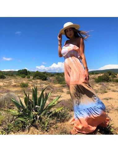 ESMERALDA ORANGE TIE DYE DRESS